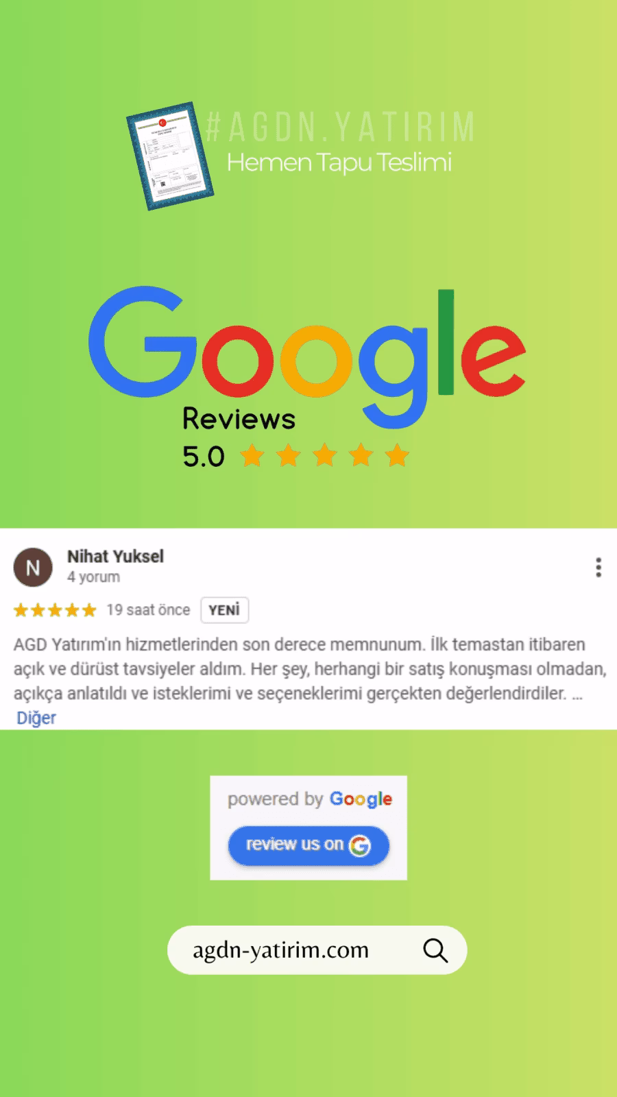 thankyou bericht @a